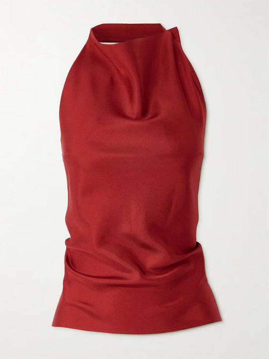 Red Satin Top
